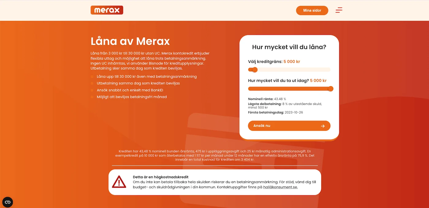 Merax webbplats