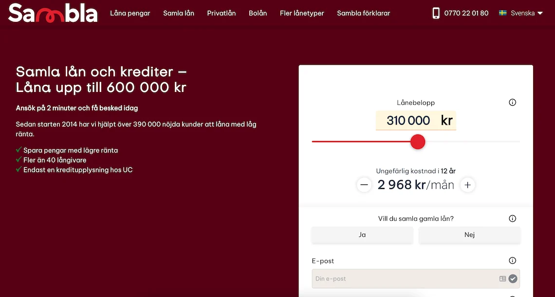Sambla webbplats