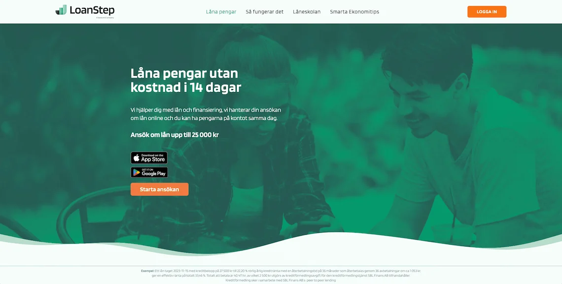 Loanstep hemsida