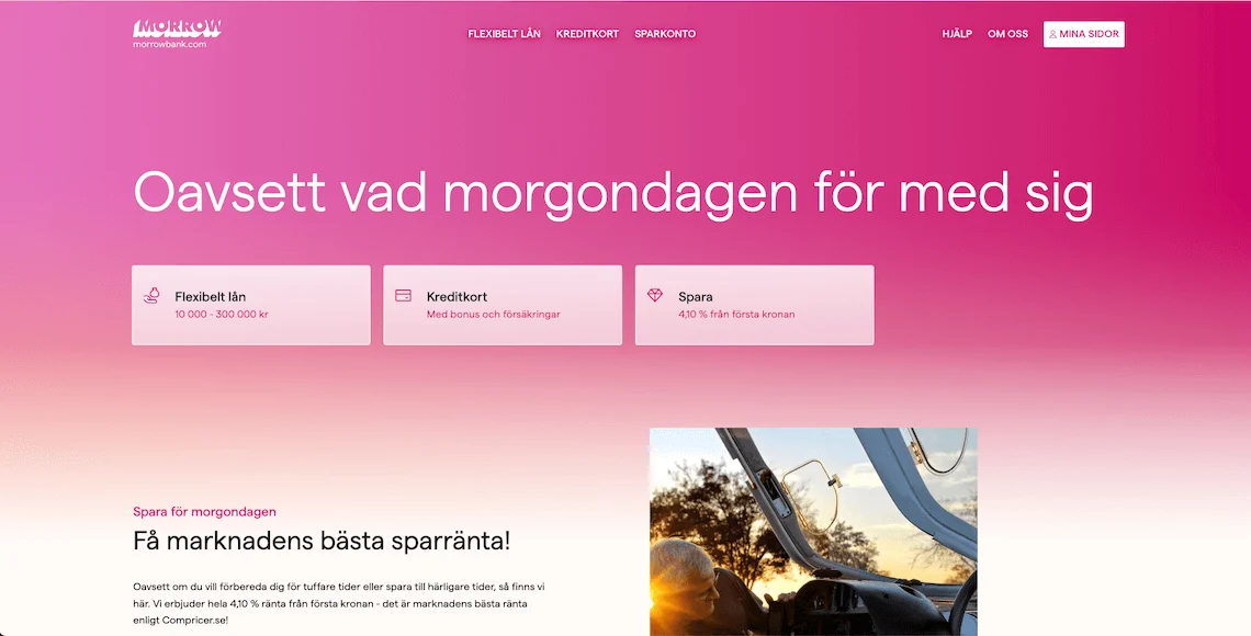 Morrow Bank hemsida