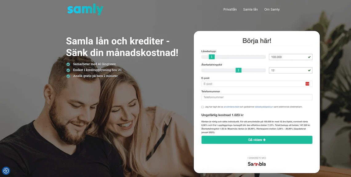 Samly hemsida