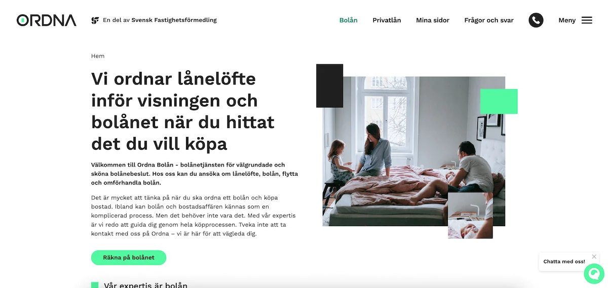 Ordna Bolån webbplats