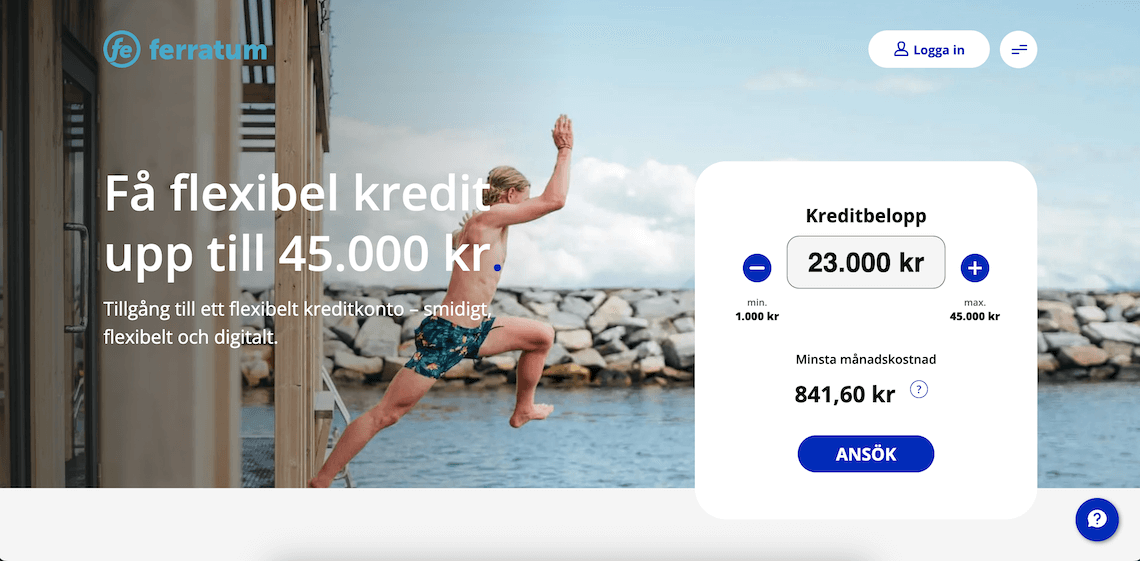 Ferratums hemsida - Långivare som erbjuder små lån utan UC